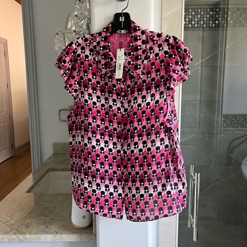 Alice + Olivia Martel Silk Blouse - Picture 3 of 9